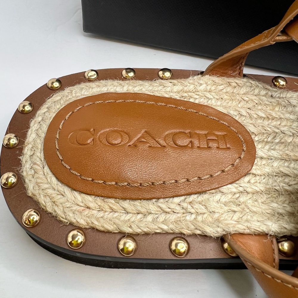 COACH SANDALS, “GRACEY LEATHER “PENNY” COLOR, WOMENS SIZE 7.5-B, EUR 38-B - Picture 11 of 16
